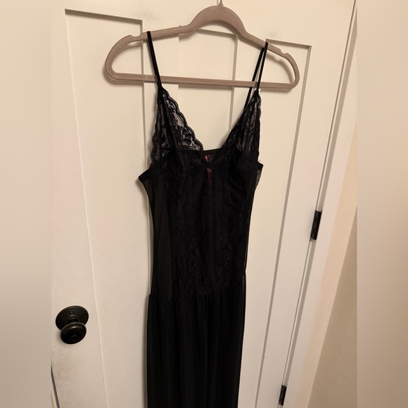 Seven til Midnight Sexy Hot Mesh Floor Length Robe Lace XL Black Lingerie - Picture 3 of 6